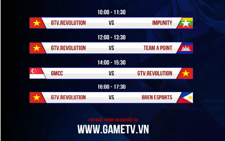 Lịch thi đấu GTV.Revolution