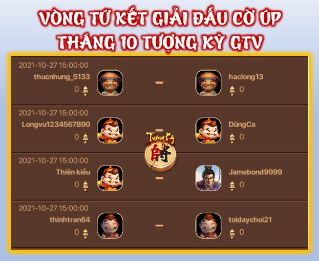 GIẢI ĐẤU CỜ ÚP THÁNG 10 - AI SẼ LÀ NHÀ VÔ ĐỊCH