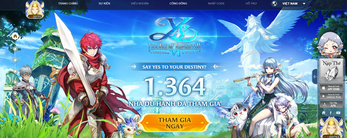Bất ngờ mở trang đăng ký trước tại Việt Nam, Ys 6 Mobile - The Ark of Napishtim làm dậy sóng cộng đồng game thủ