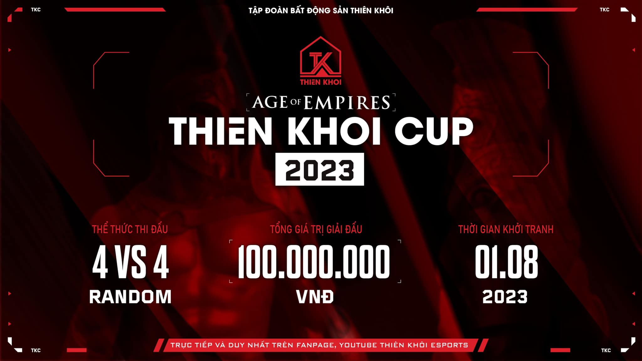 Thông báo chính thức giải AOE 4vs4 Random Thiên Khôi Cup 2023