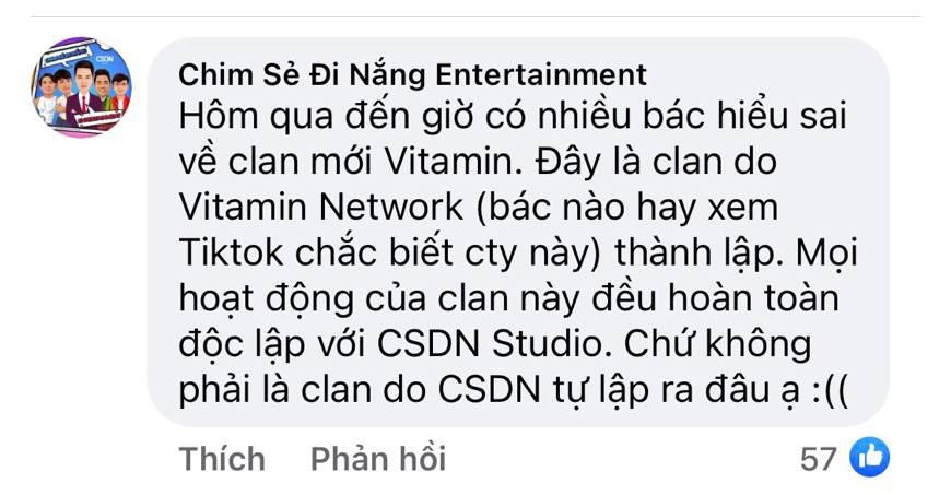 Tranh cãi về việc clan Vitamin là team mới độc lập hay là clan của CSDN?