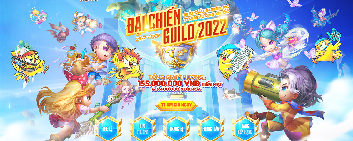 Khởi tranh Đại Chiến Guild 2022 - Giải đấu khủng nhất Gunny PC với tổng giải thưởng đến 155 triệu VND 