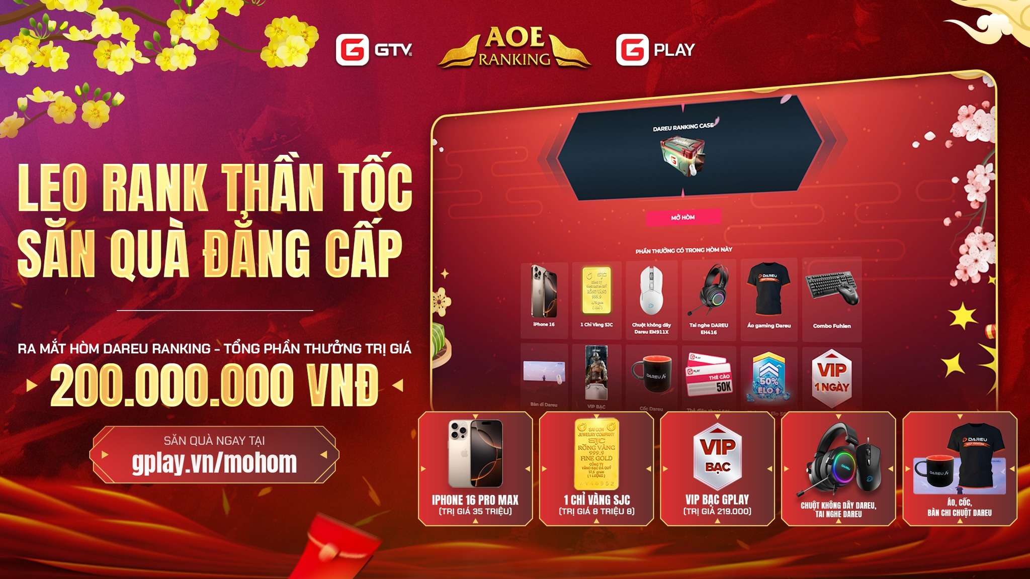 RA MẮT HÒM DAREU RANKING - TỔNG GIẢI THƯỞNG LÊN ĐẾN 200.000.000 VND